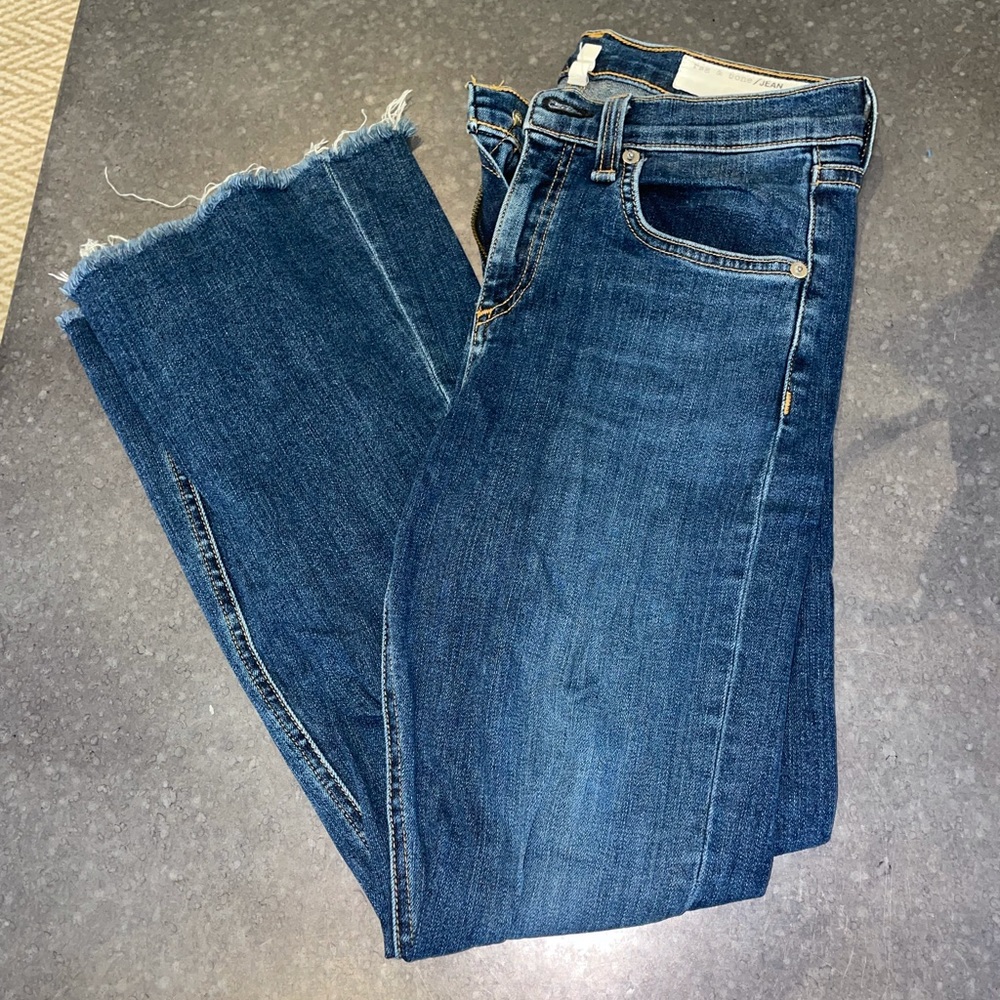 Rag & Bone cropped kick flare jeans